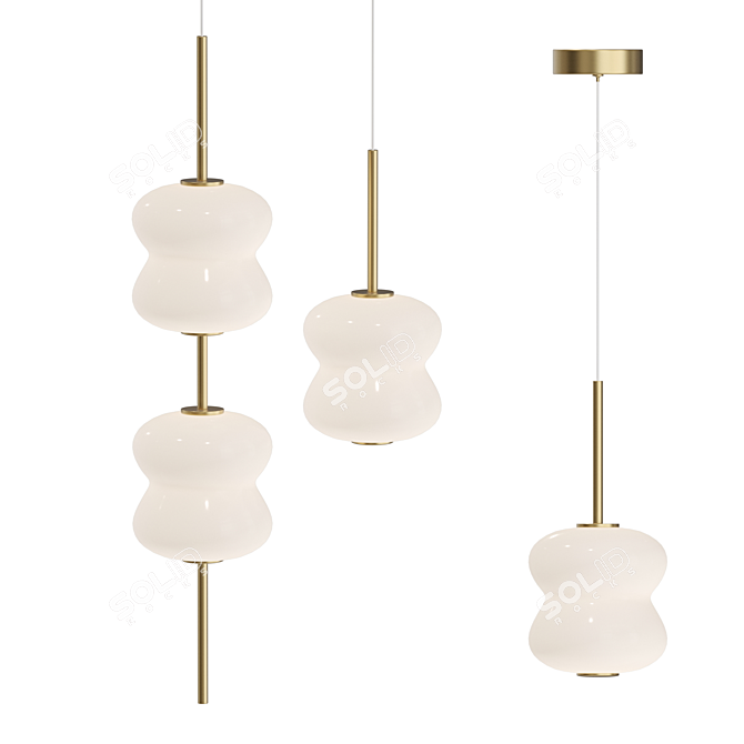 Title: Elegant LED Pendant Lamp 3D model image 6