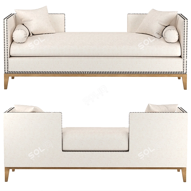 Mercury Platinum Double Chaise Lounge 3D model image 2