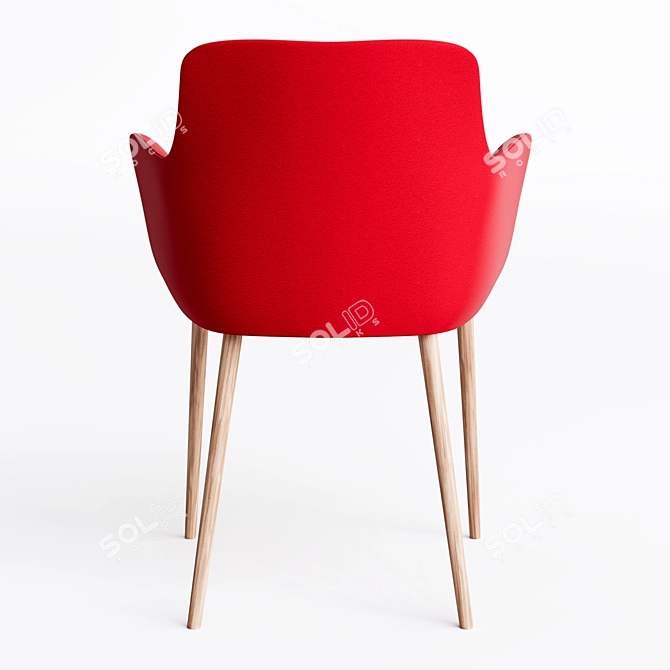 City Office Chair: Fabric & Wood Legs 3D model image 5