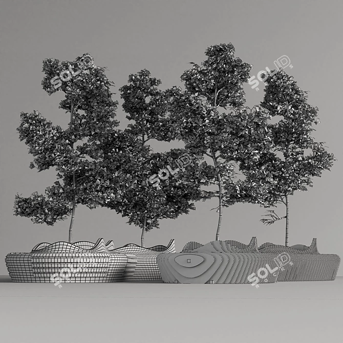 Modern 2015 Urban Furniture 3D model image 6