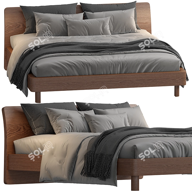 Stylish Jesse_Dwayne Double Bed 3D model image 1