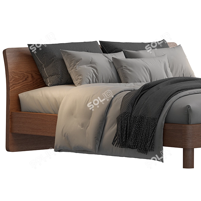 Stylish Jesse_Dwayne Double Bed 3D model image 2