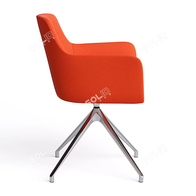 Minimalistic Office Chair: City by Quadrifoglio, Metal Curly Legs 3D model image 3
