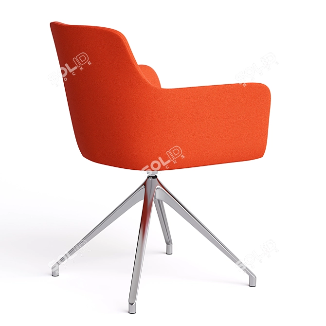 Minimalistic Office Chair: City by Quadrifoglio, Metal Curly Legs 3D model image 4