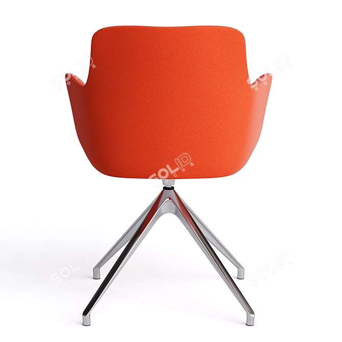 Minimalistic Office Chair: City by Quadrifoglio, Metal Curly Legs 3D model image 5