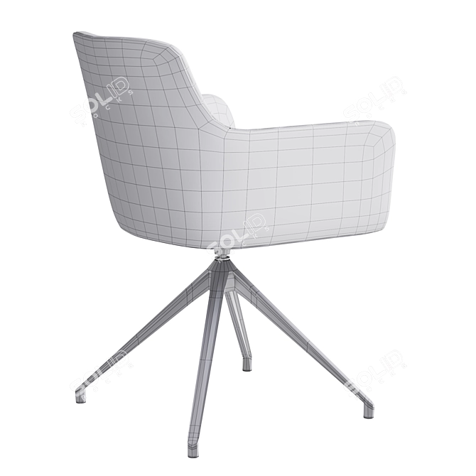 Minimalistic Office Chair: City by Quadrifoglio, Metal Curly Legs 3D model image 7