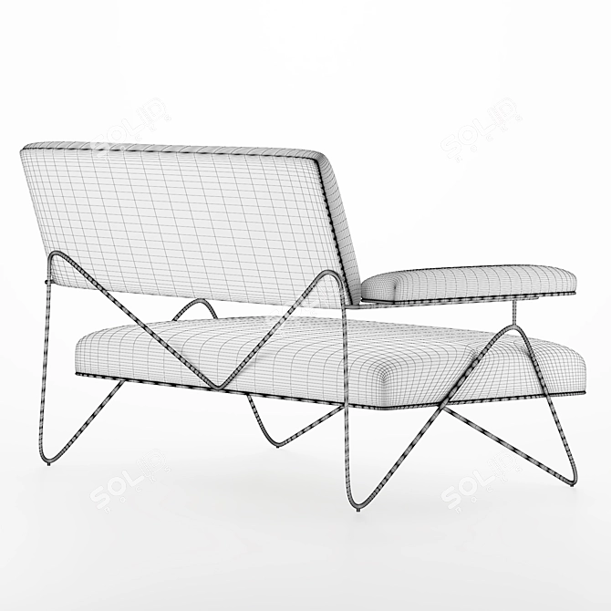 1950s-inspired Malibu Love Seat 3D model image 4