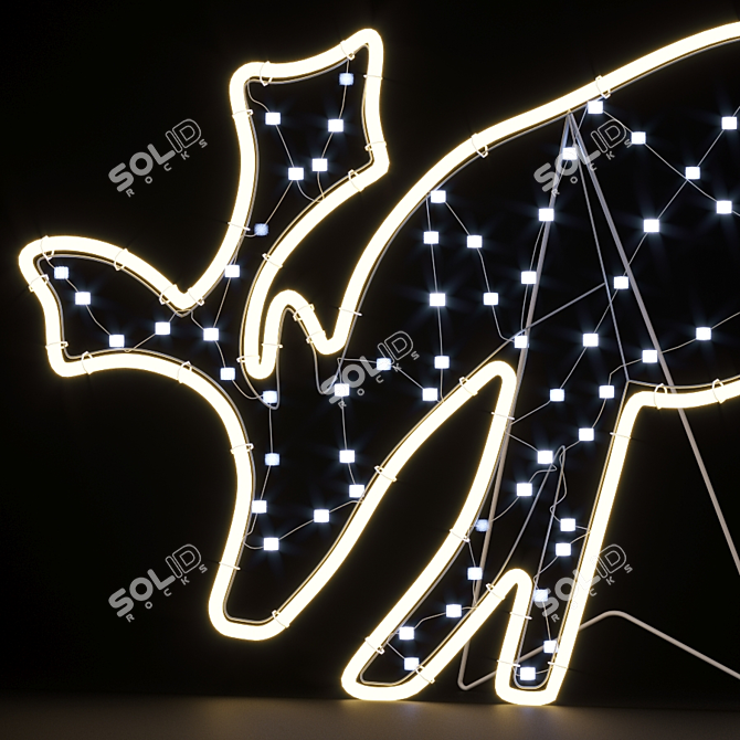  Illuminated LED Deer Figures 3D model image 3