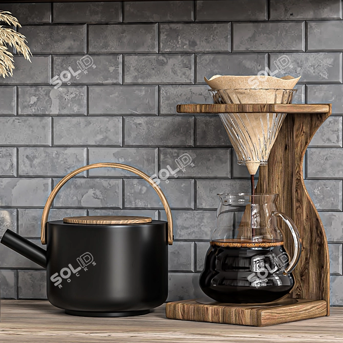 Elegance Coffee Set: Kitchen Set 02 3D model image 3