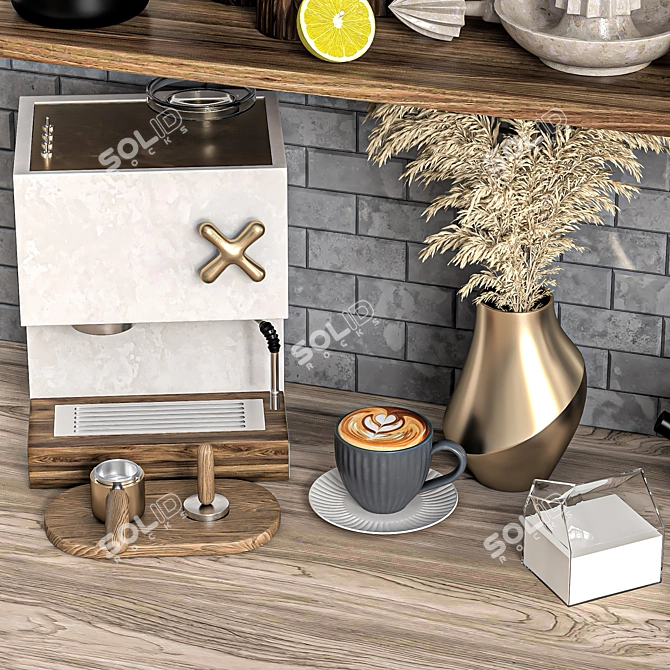 Elegance Coffee Set: Kitchen Set 02 3D model image 4
