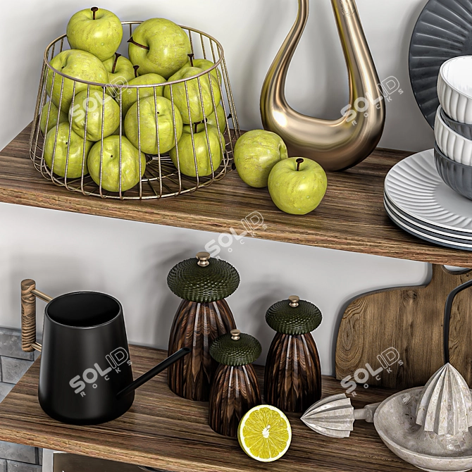 Elegance Coffee Set: Kitchen Set 02 3D model image 5