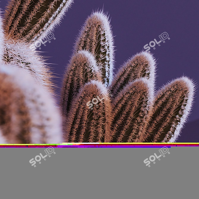 Sleek Cactus Sculpture 3D model image 9