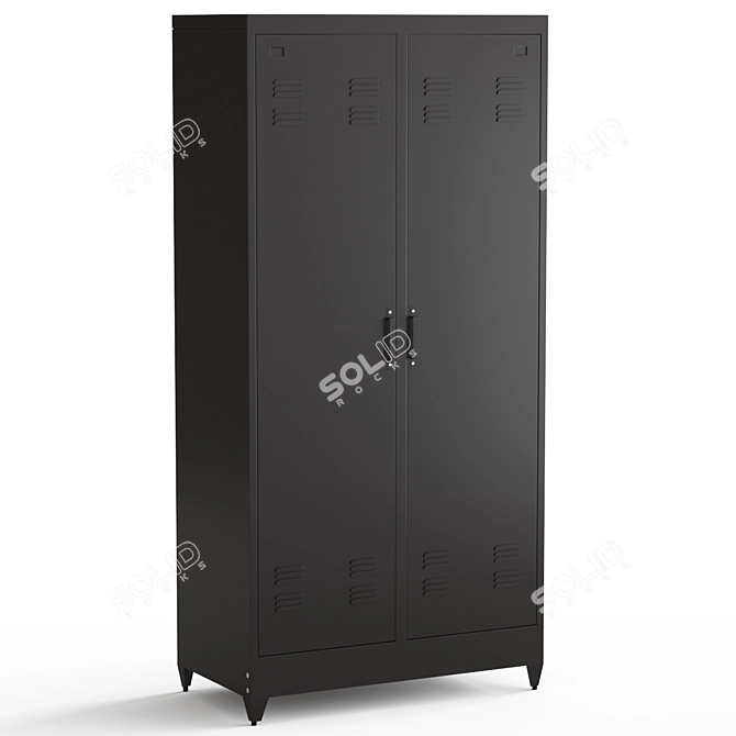 Metal Hiba Wardrobe with 2 Doors 3D model image 1
