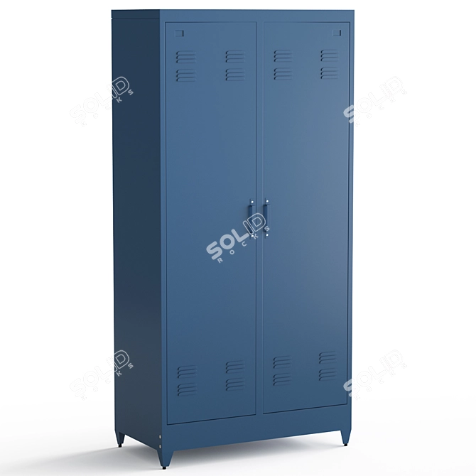 Metal Hiba Wardrobe with 2 Doors 3D model image 3