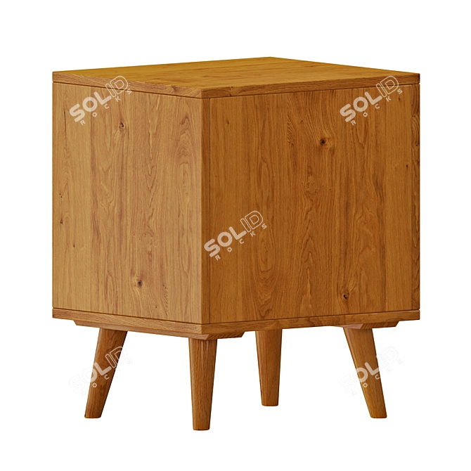 ZARA Wooden Bedside Table - Modern and Functional 3D model image 3