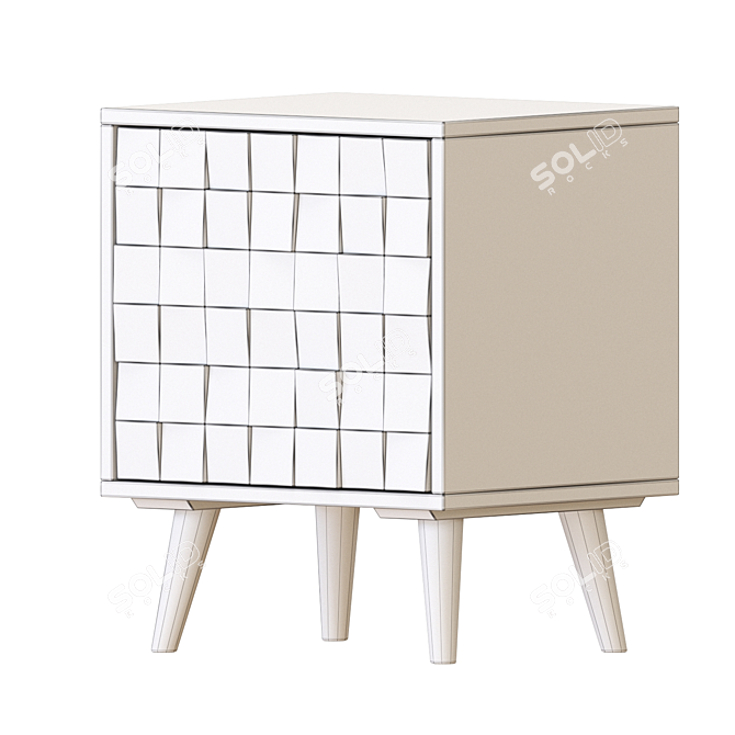 ZARA Wooden Bedside Table - Modern and Functional 3D model image 4