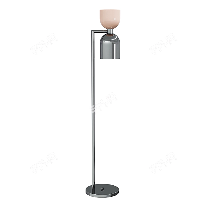 Sleek Nickel Floor Lamp 3D model image 1