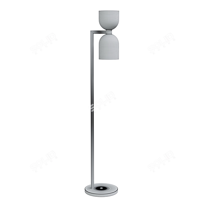 Sleek Nickel Floor Lamp 3D model image 2