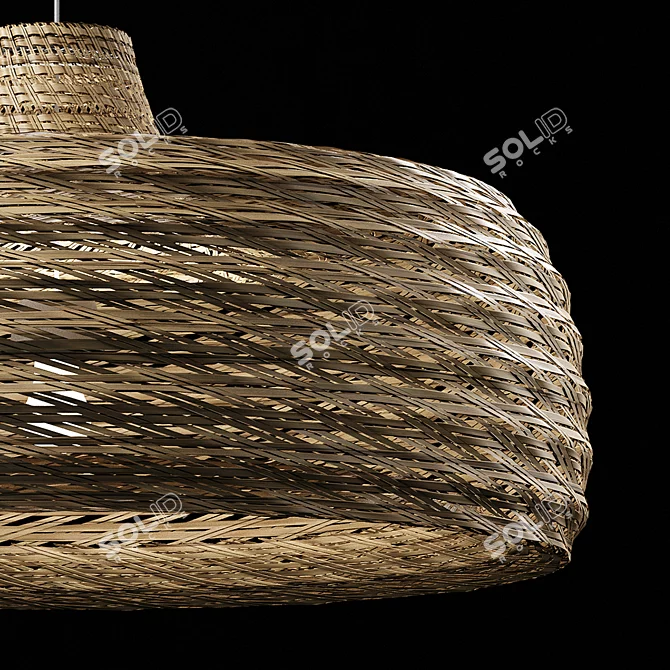 Rustic Rattan Pendant Lights Set 3D model image 3