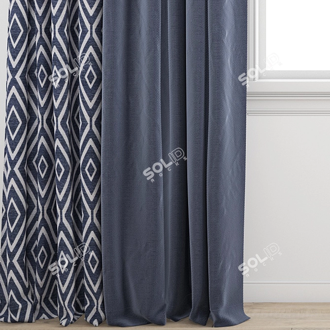 Premium Polygonal Model Curtain 3D model image 2