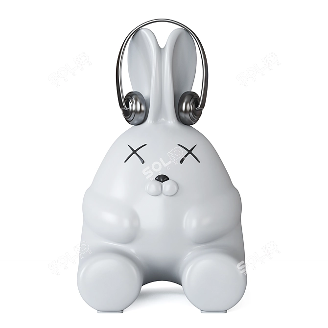 Elegant Bunny Sculpture 3D model image 2