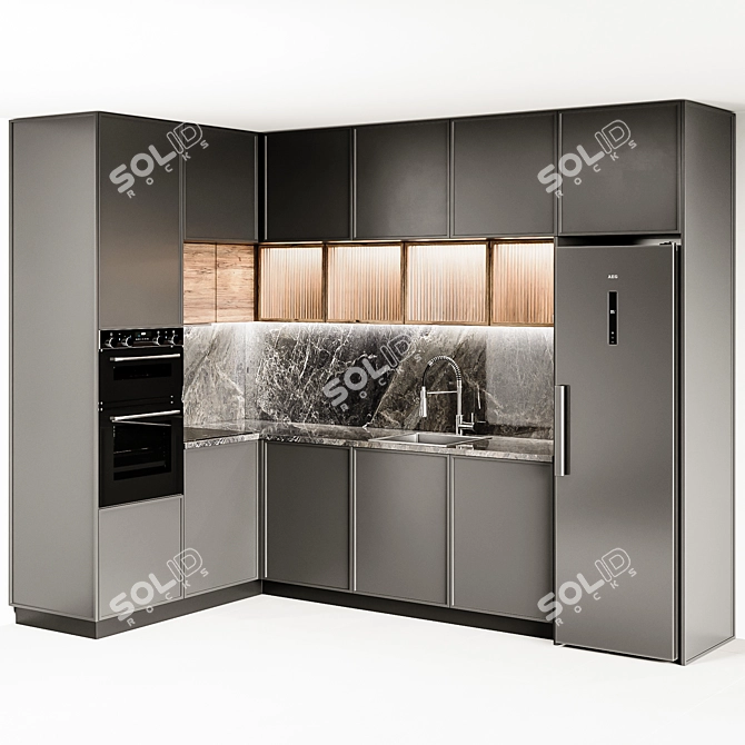 Sleek and Sophisticated: Kitchen Modern56 3D model image 1