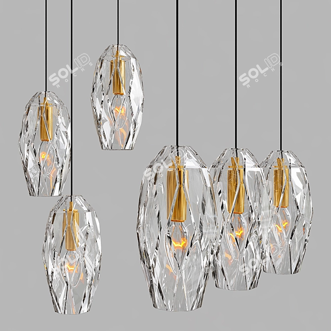 BLANCA TRIO: Contemporary Lamp Set 3D model image 2