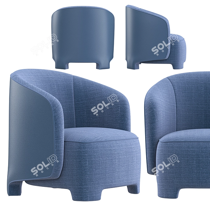 Contemporary TARU Armchair: Stylish Comfort 3D model image 4