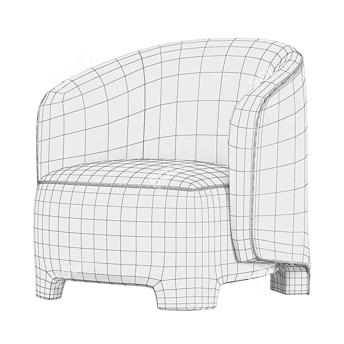 Contemporary TARU Armchair: Stylish Comfort 3D model image 5