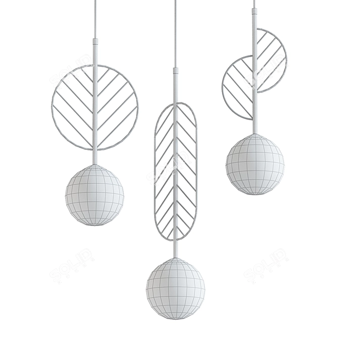 Sleek Nordic Pendant Lamp 3D model image 2