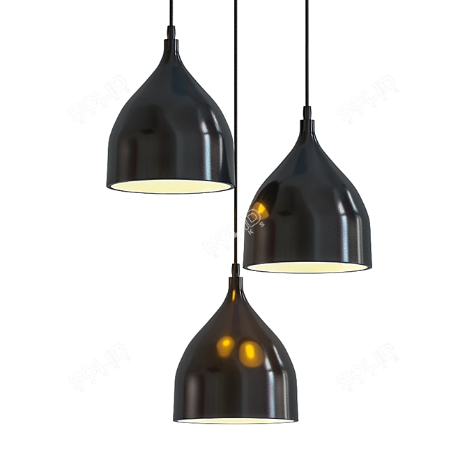 Sleek Nordic Pendant Light 3D model image 1