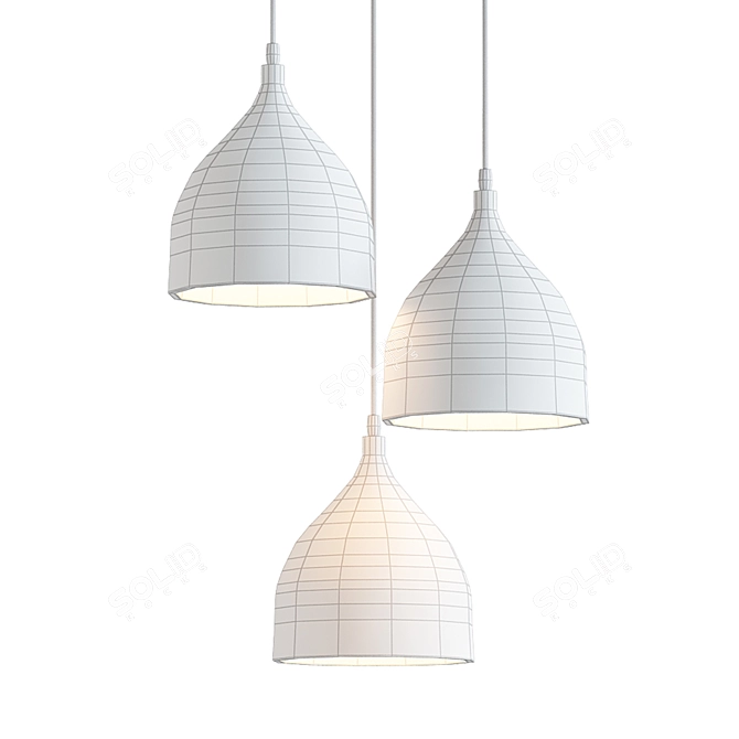 Sleek Nordic Pendant Light 3D model image 2