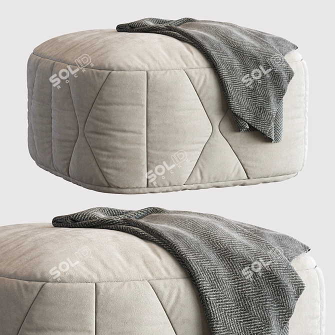 Luxury Italian Pouf: Ulivi Salotti 3D model image 2