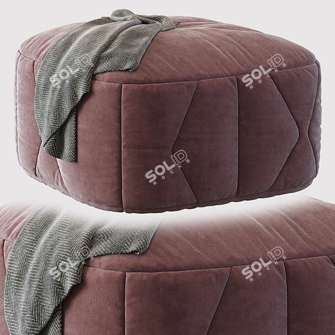 Luxury Italian Pouf: Ulivi Salotti 3D model image 4