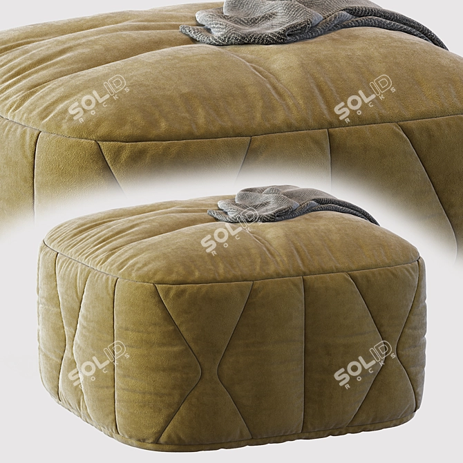 Luxury Italian Pouf: Ulivi Salotti 3D model image 5