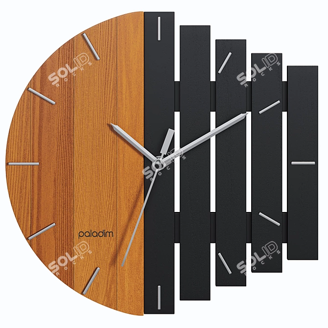 Elegant Paladim Wall Clock 3D model image 2