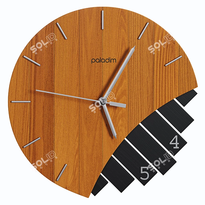 Elegant Paladim Wall Clock 3D model image 4