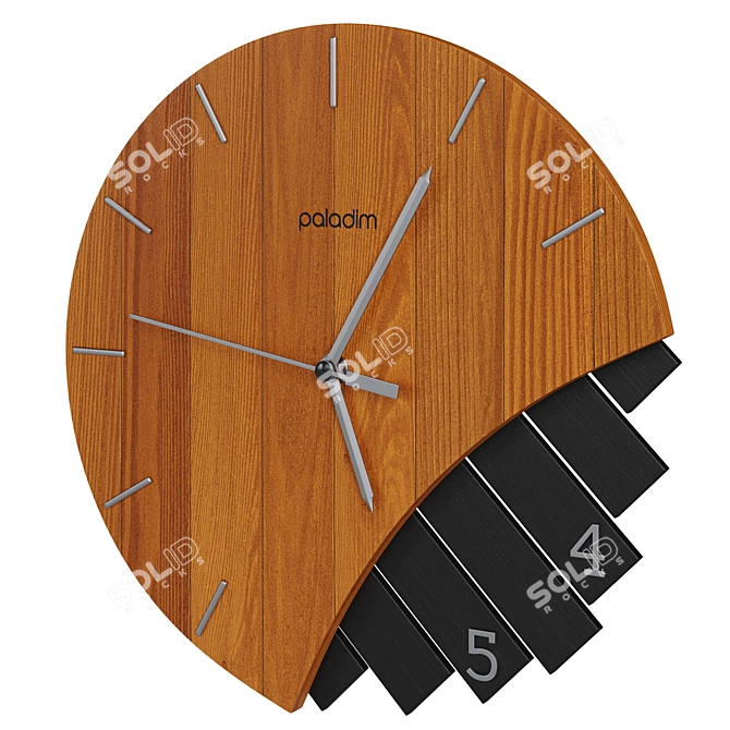 Elegant Paladim Wall Clock 3D model image 5
