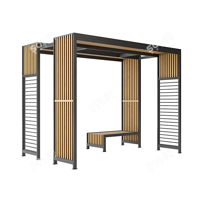 Elegant Alfa Pergola: Long & Short Versions 3D model image 1