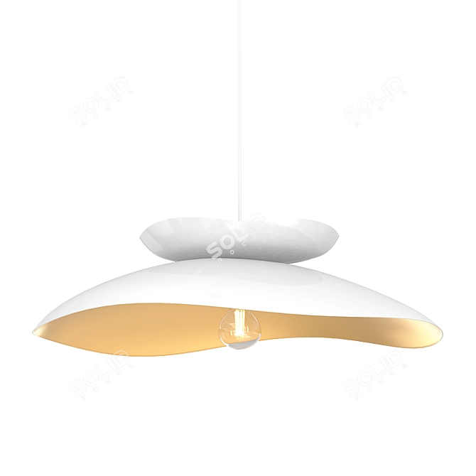 Elegant White Pendant Light 3D model image 1