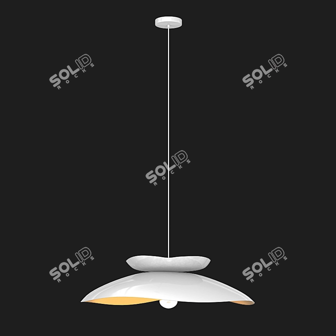 Elegant White Pendant Light 3D model image 2