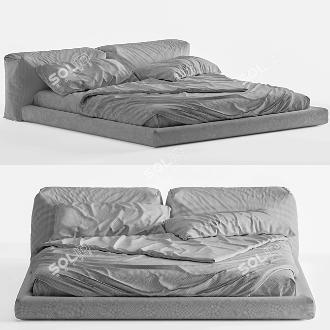 Luxurious Comfort with BOCA SOFT Bed 3D model image 5