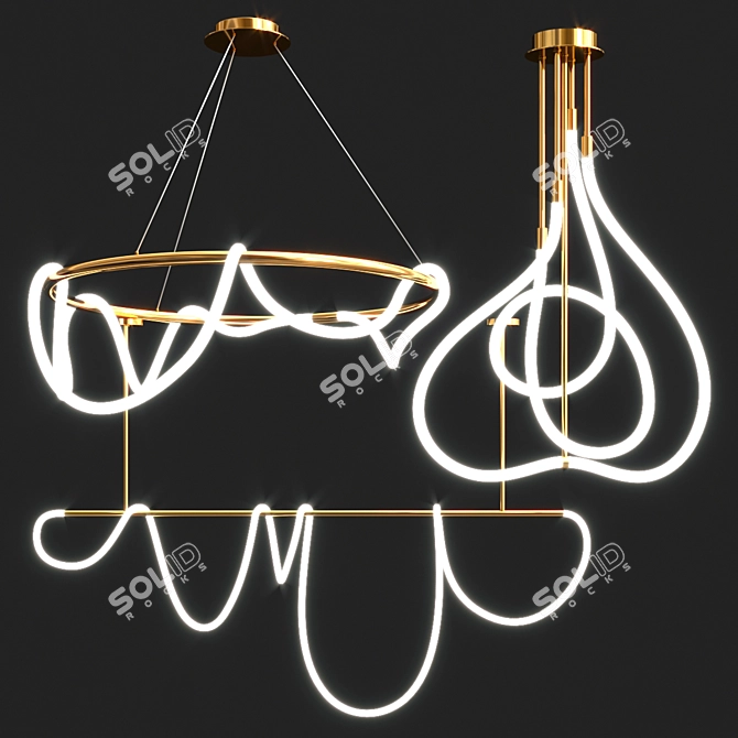 Elegant Illumination: GLORIFY Chandeliers 3D model image 1