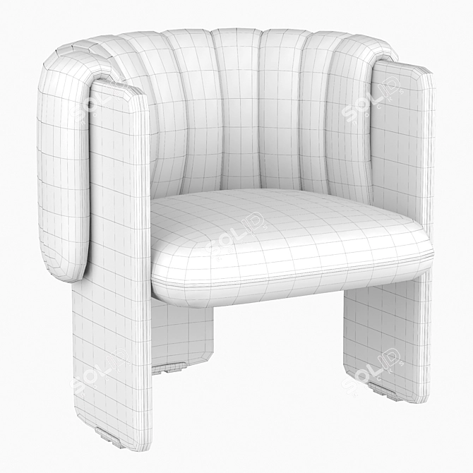 Italian Elegance: Luigi Massoni Armchair 3D model image 4