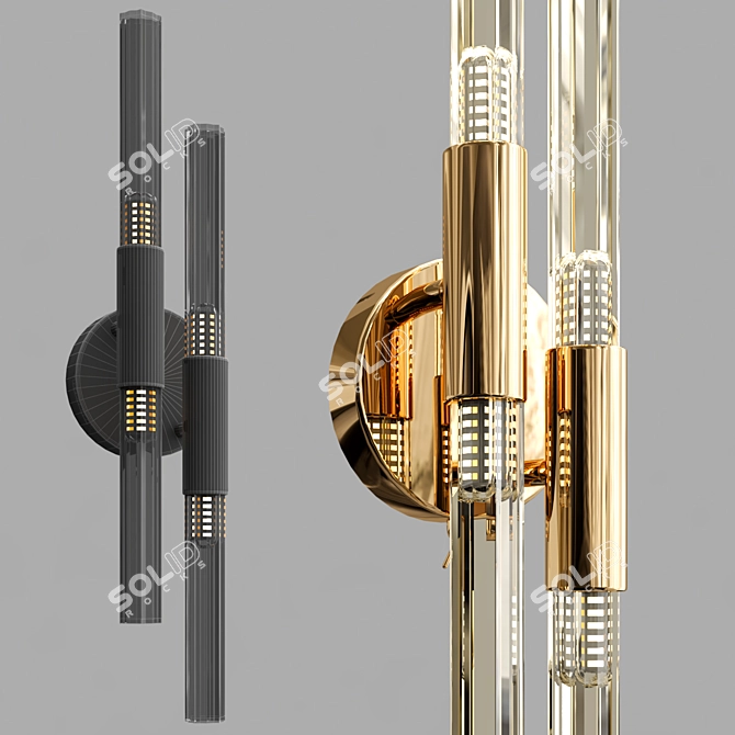 Elegant Glass Wall Light 3D model image 2