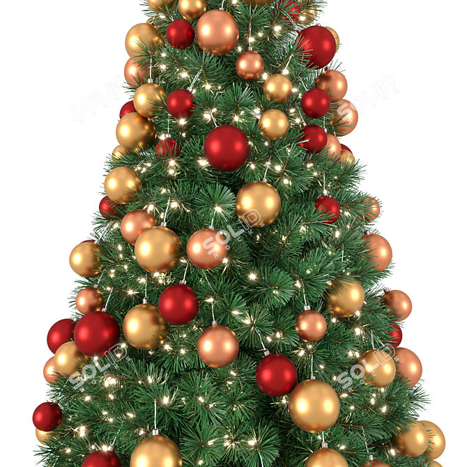 275cm Christmas Tree with Lights & Toys | High-Quality 3D Model 3D model image 2