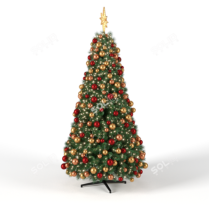 275cm Christmas Tree with Lights & Toys | High-Quality 3D Model 3D model image 3