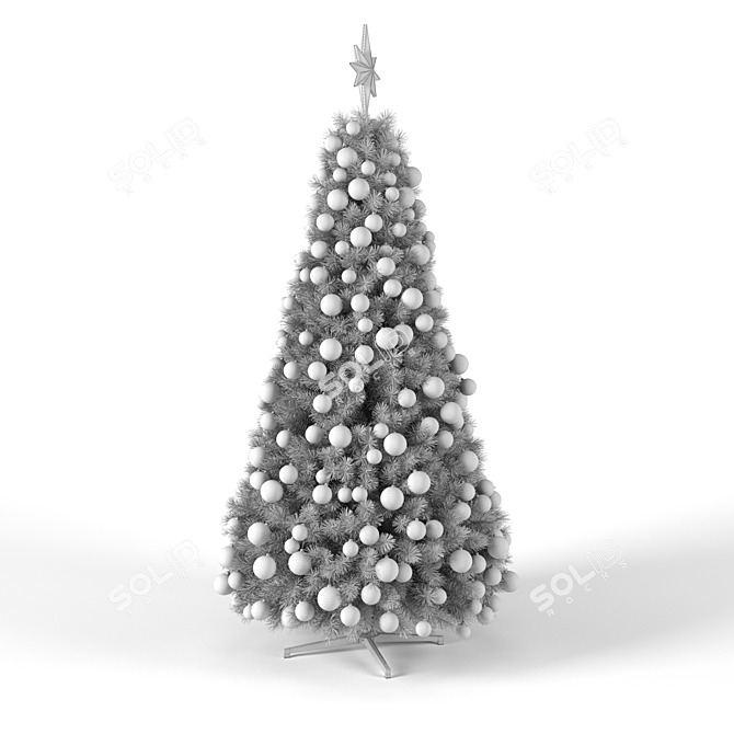 275cm Christmas Tree with Lights & Toys | High-Quality 3D Model 3D model image 4