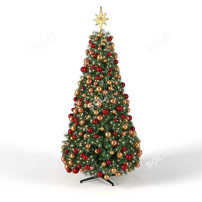 275cm Christmas Tree with Lights & Toys | High-Quality 3D Model 3D model image 5