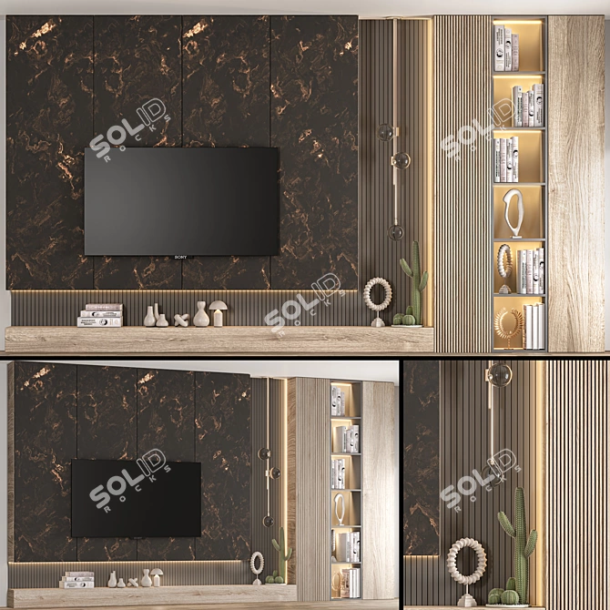 Modern TV Wall Unit - 2015 Design 3D model image 1